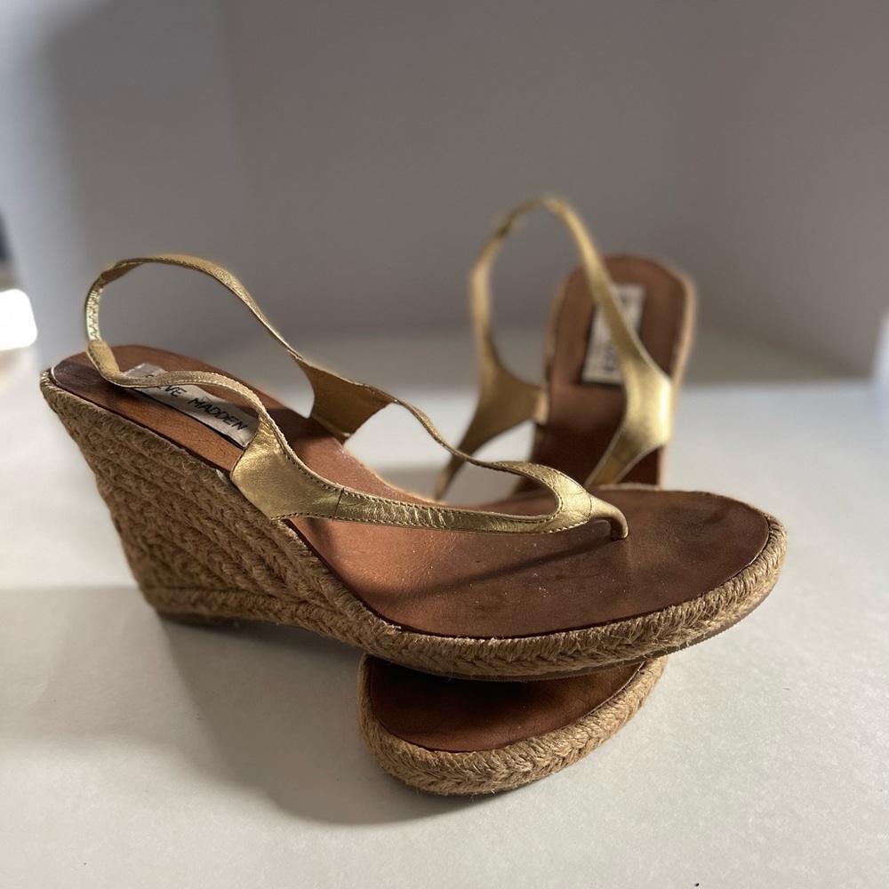 Gold Wedge Sandals